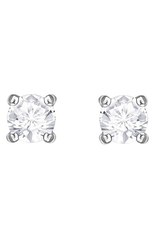 Shop Swarovski Stilla  Crystal Stud Earrings In Silver/clear Crystal