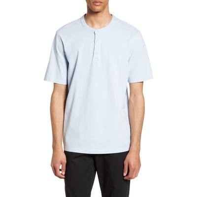 Vince Regular Fit Short Sleeve Henley, Blue
