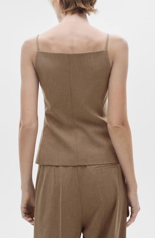 Shop Mango Front Button Vest In Brown