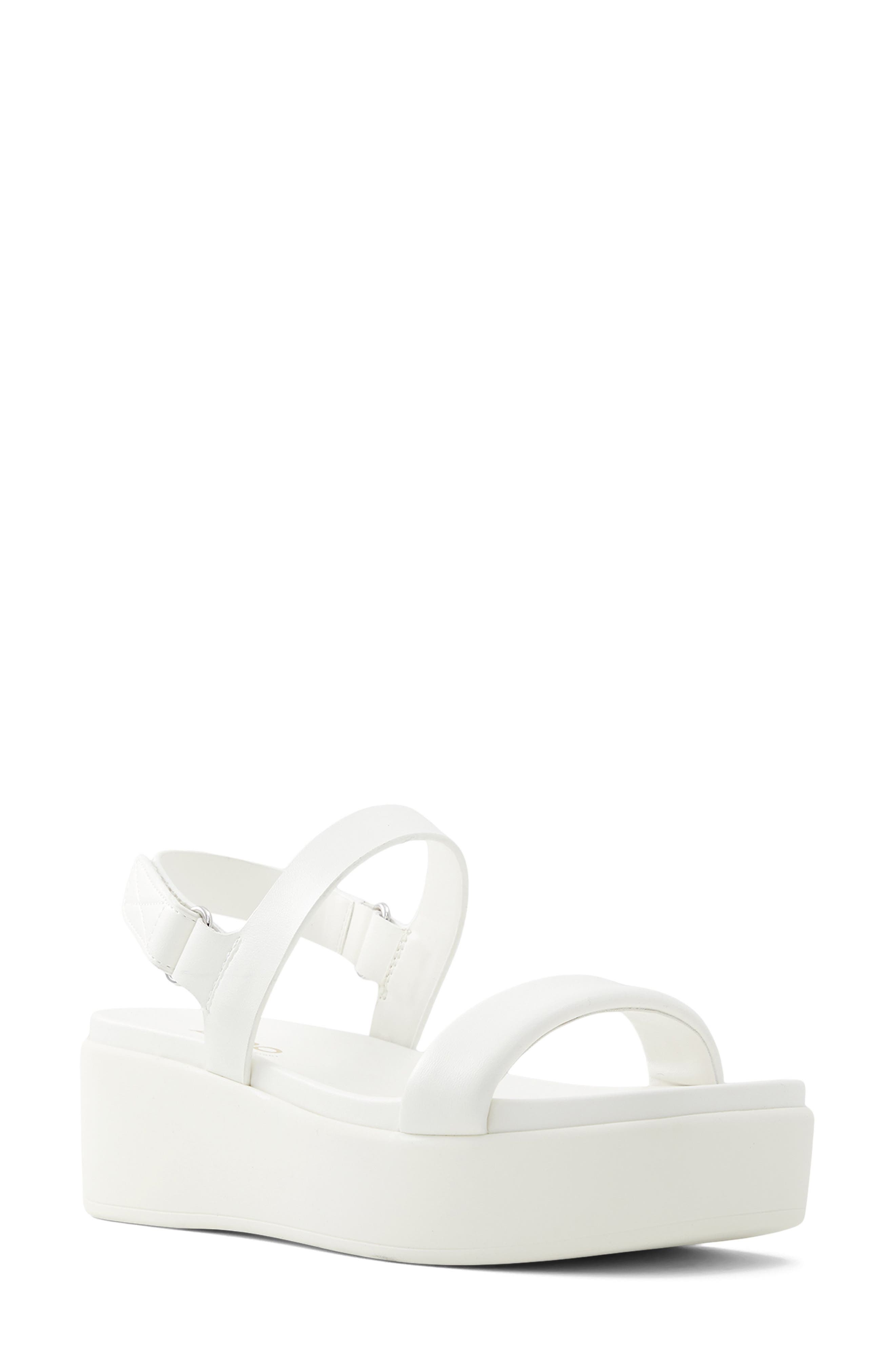 aldo white platform sandals