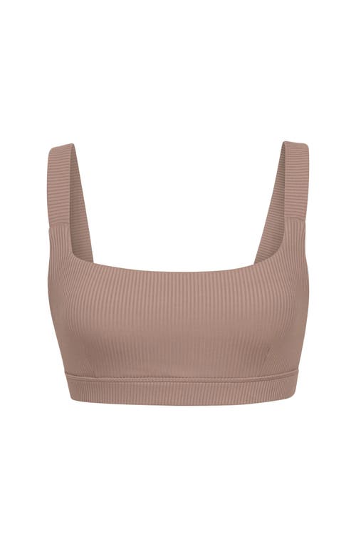 Losano Renew Rib Square Neck Bra In Pine Bark