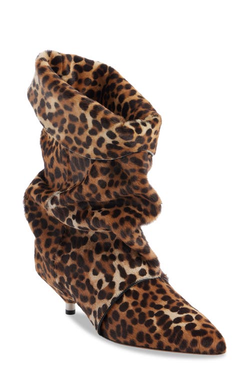 Shop Isabel Marant Edrik Leopard Print Kitten Heel Calf Hair Bootie