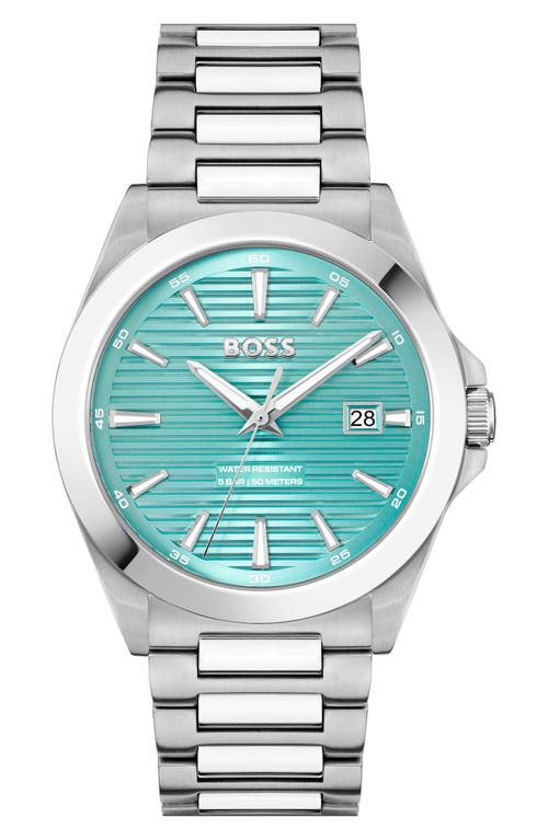 Hugo Boss Men's Strike Quartz Basic Calendar Stainless Steel Watch 41mm In Blue