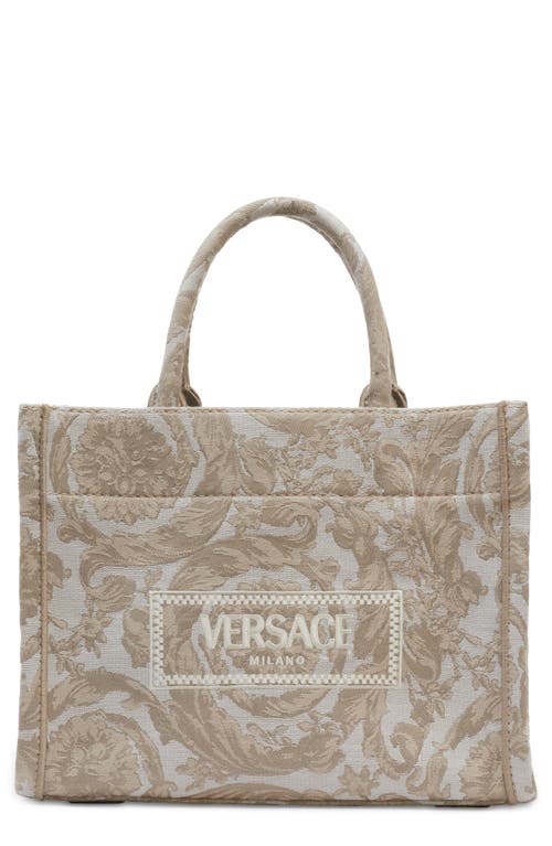 Large Jacquard Canvas Tote in Pink/Rose/Gold
