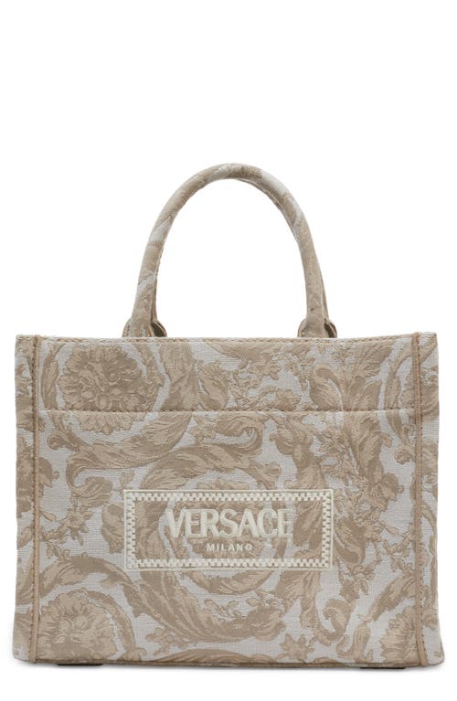 Versace Large Jacquard Canvas Tote in Beige/Versace Gold at Nordstrom