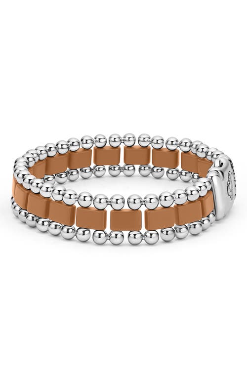 Shop Lagos Anthem Ceramic Link Bracelet In Tan