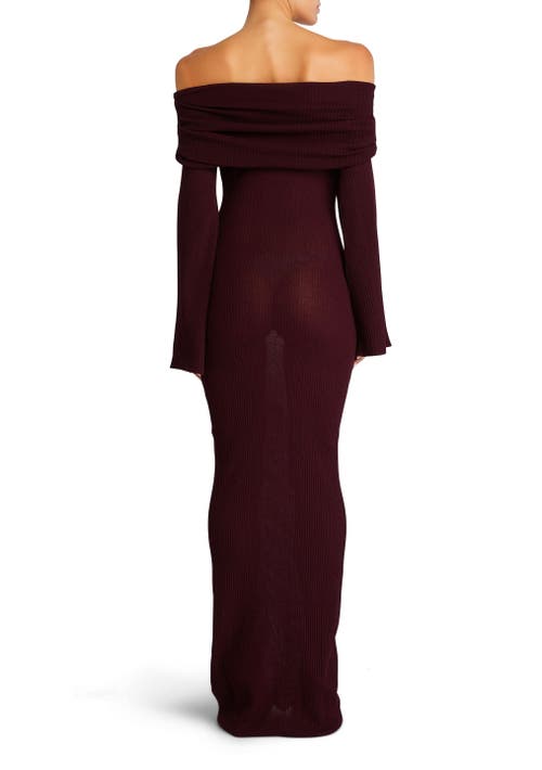 Shop Ser.o.ya Galleria Rib Knit Maxi Dress In Merlot