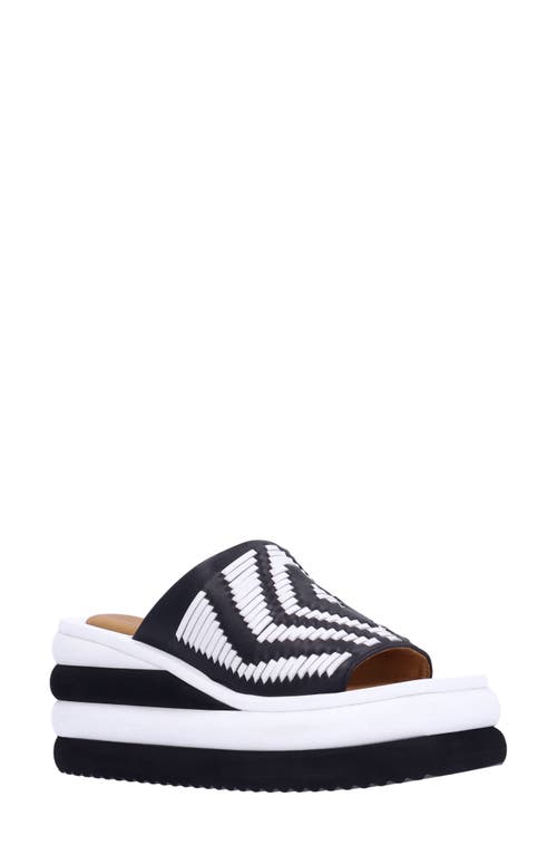 L'Amour des Pieds Eviana Platform Slide Sandal Black/White at Nordstrom,