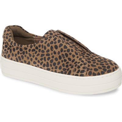 Jslides Heidi Platform Slip-On Sneaker, Brown