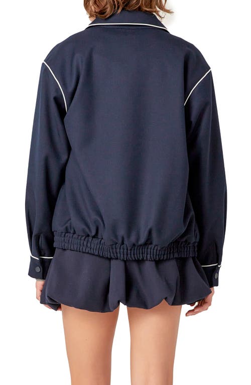 English Factory Contrast Piping Jacket In Navy