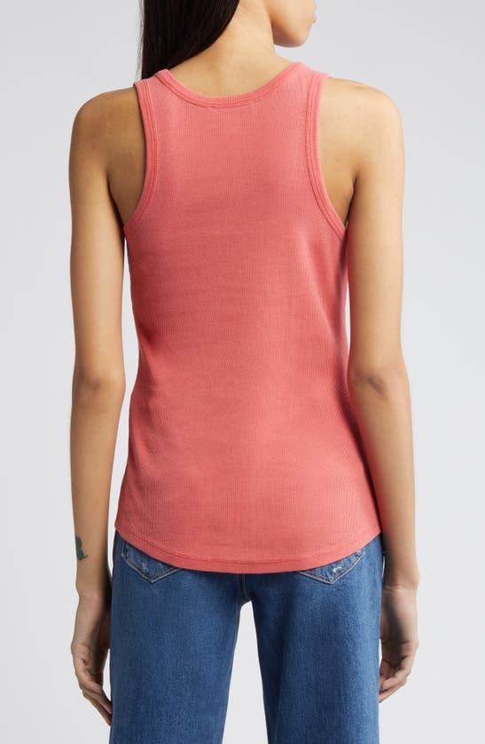 Shop Treasure & Bond Low Scoop Cotton Blend Tank In Red Cranberry