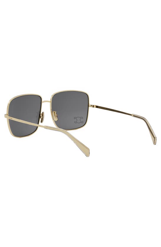 Shop Celine Rhinestone Triomphe 59mm Square Sunglasses In Shiny Endura Gold / Smoke