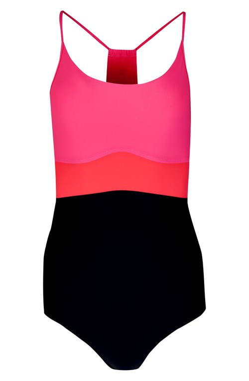 Shop Sweaty Betty Aqua Performance Colorblock One-piece Swimsuit In Black Colour Block