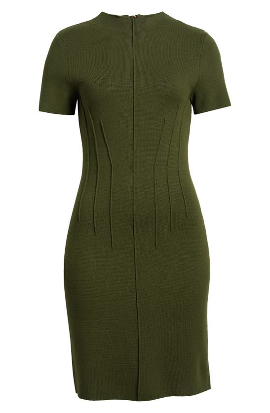 Eliza J Pintuck Fitted Sheath Dress In Olive