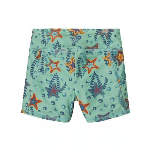 Uv Skinz Reversible Active Swim Shorts In Dancing Starfish/seaglass