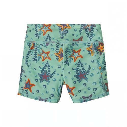 Shop Uv Skinz Reversible Active Swim Shorts In Dancing Starfish/seaglass