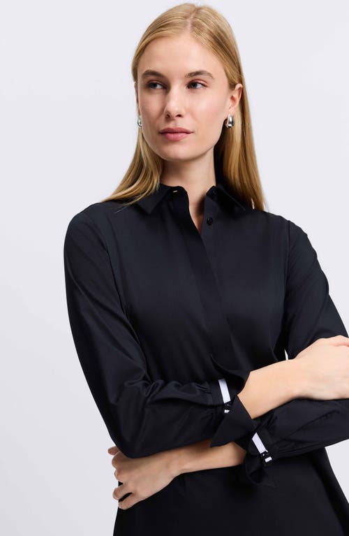 Shop Foxcroft Iris Button-up Shirt In Black