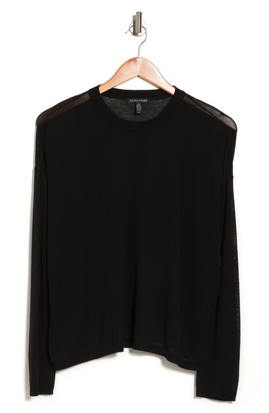 Eileen Fisher Crewneck Boxy Top In Black