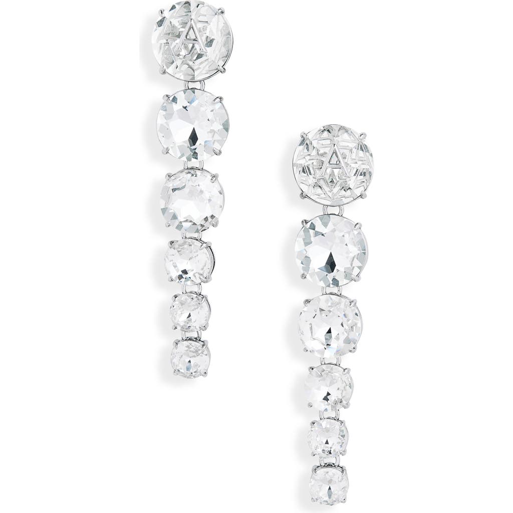 Area Crystal Drop Earrings In Crystal/shiny Silver