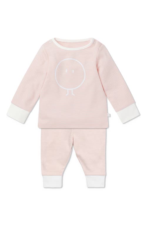 MORI Snoozy Fitted Two-Piece Graphic Pajamas in Blush Stripe at Nordstrom