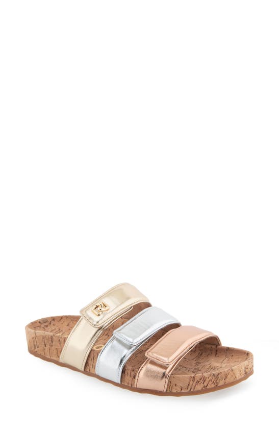 Shop Aerosoles Lee Grip Sole Sandal In Rose Gold Leather