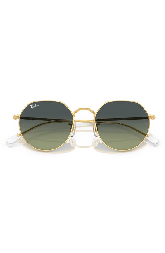 Ray Ban Jack Round Sunglasses In Gold Flash