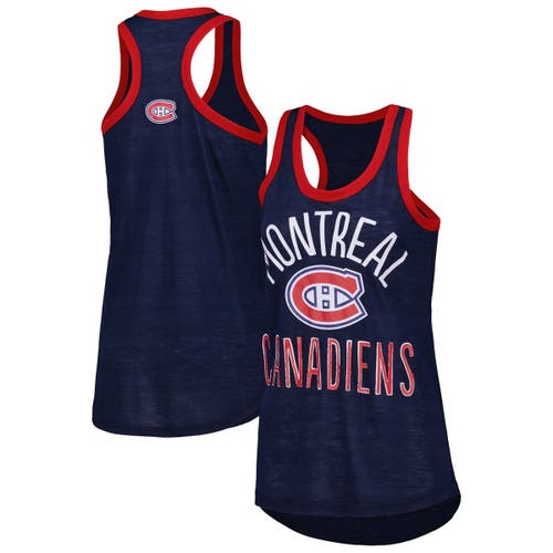 Women's G-III 4Her by Carl Banks Navy Montreal Canadiens First Base Racerback Scoop Neck Tank Top