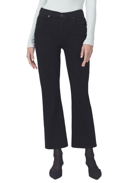 Citizens of Humanity Isola High Waist Crop Bootcut Jeans Plush Black at Nordstrom,