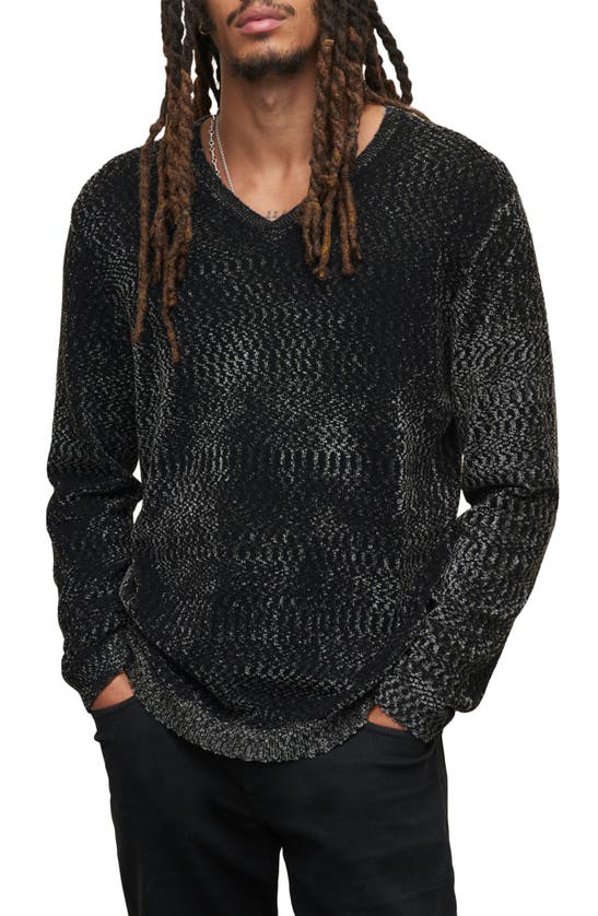 Shop John Varvatos Merino Wool Blend Sweater In Steel Grey