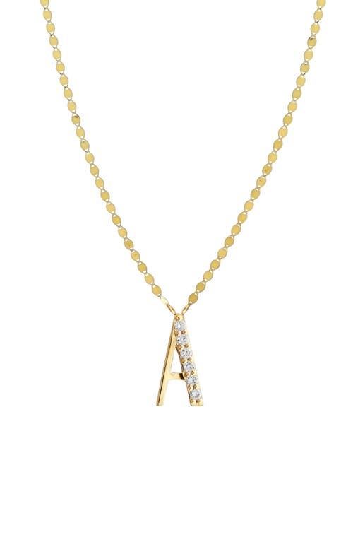 Lana Initial Pendant Necklace in Yellow Gold- A at Nordstrom, Size 18 In