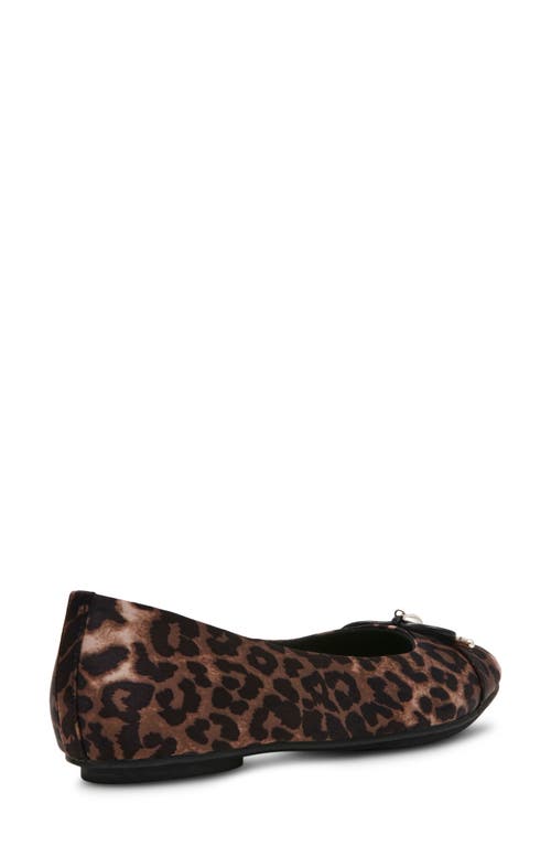 Shop Anne Klein Luci Cap Toe Ballet Flat In Leopard Satin