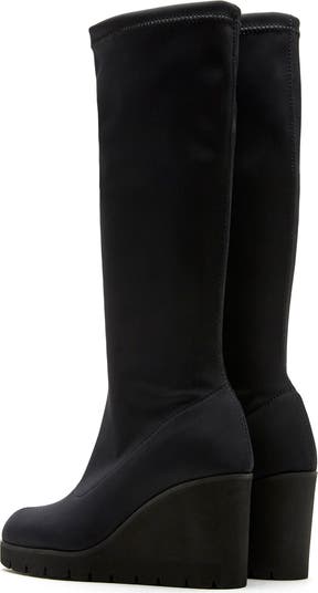 La Canadienne Galaxy Tall Suede Waterproof deals Wedge Boot Black Women's sz 6