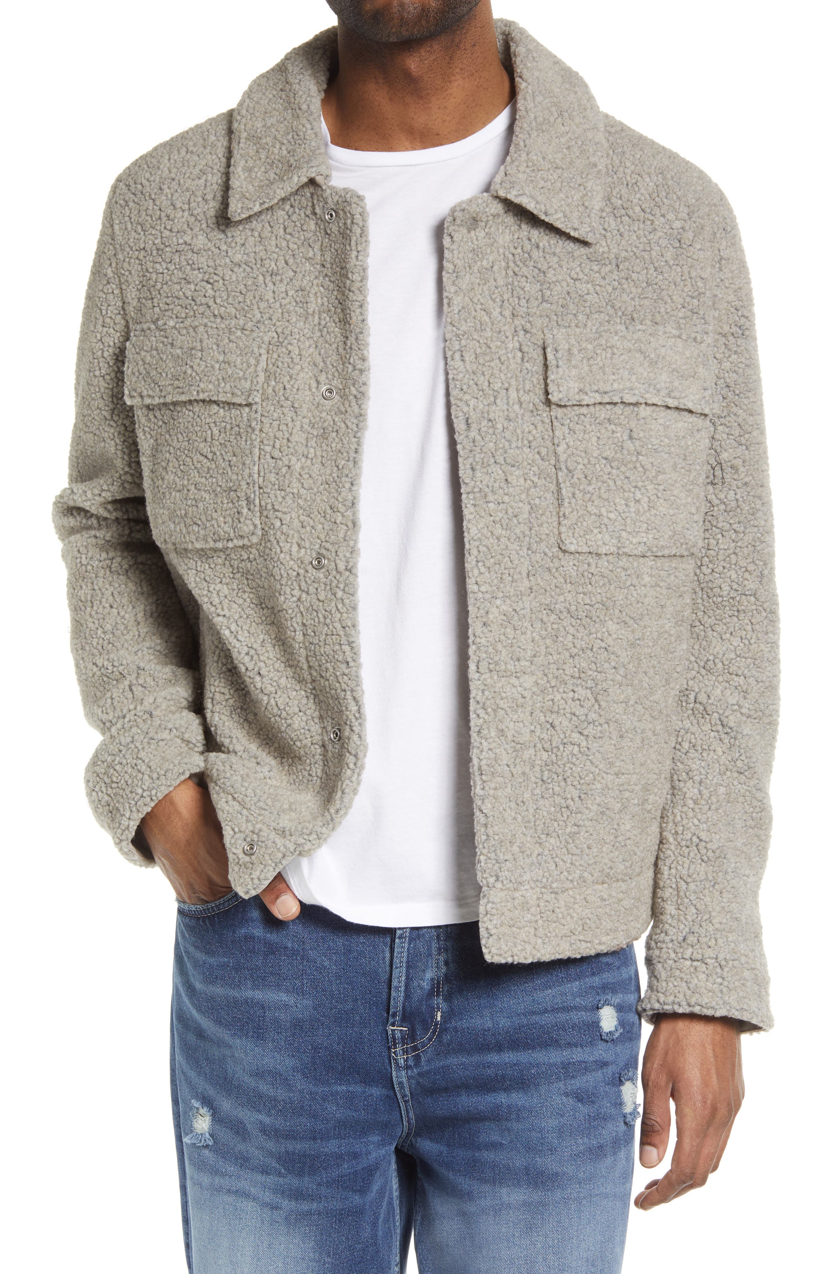 AllSaints Asama Fleece Button-Up Shirt 