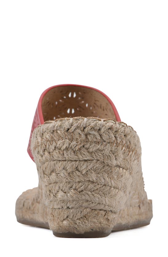 Shop White Mountain Footwear Beaux Espadrille Wedge Sandal In Cruella Red/ Smooth