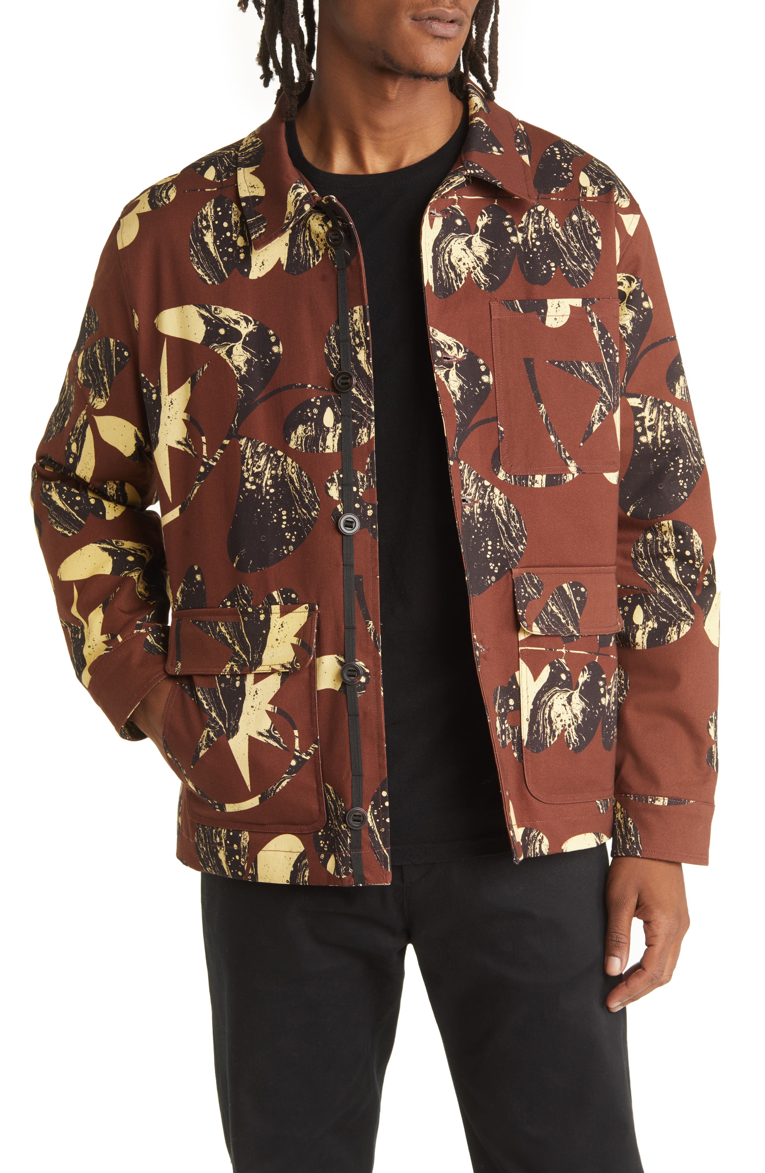 Saturdays NYC Jefferson Brushed Cotton Blend Jacket in Camo