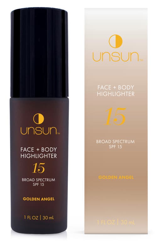 UNSUN Face + Body Highlighter Broad Spectrum SPF 15 Sunscreen in Golden Angel