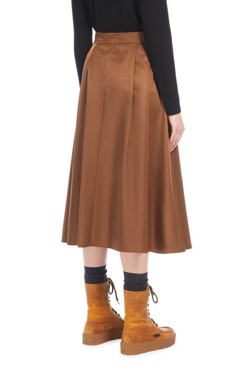 Shop Weekend Max Mara Tema A-line Midi Wrap Skirt In Tobacco