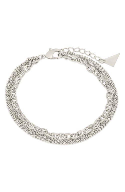Sterling Forever Nevaeh Layered Chain Bracelet in Silver at Nordstrom
