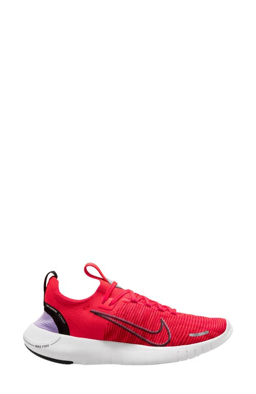 Nike Free Run Flyknit Next Nature Running Shoe In Bright Crimson/black/red