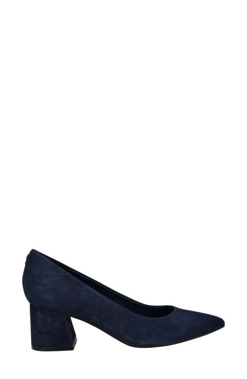 Shop Calvin Klein Lenott Pointed Toe Pump In Dark Blue