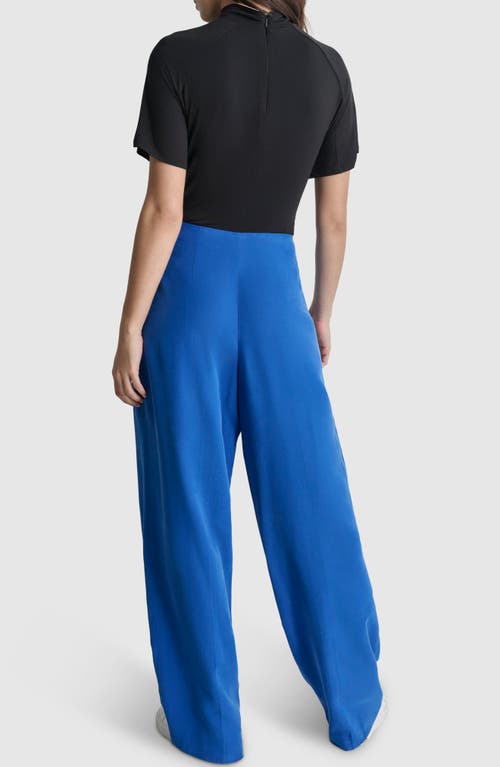 Dkny Tie Front Twill Pants In Lapis Blue