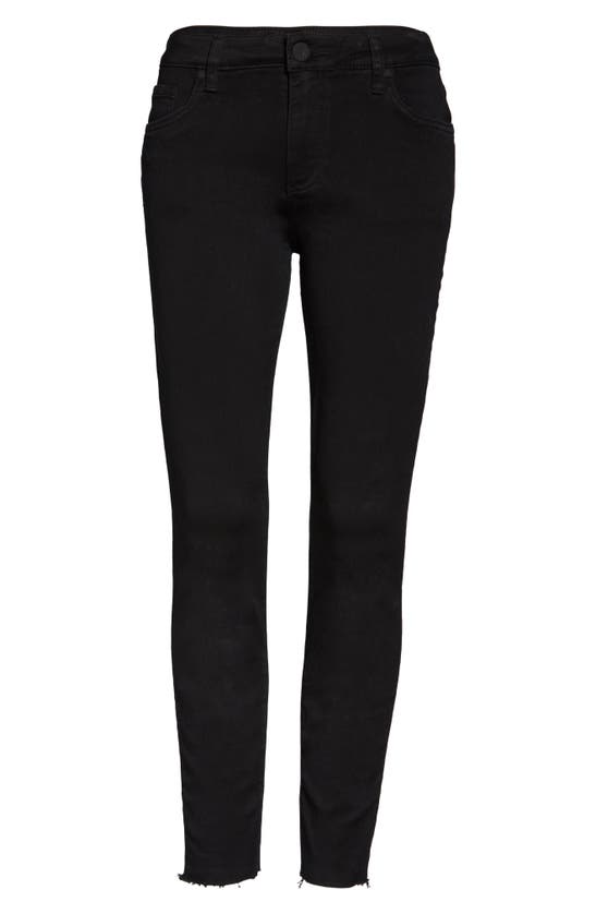 Kut From The Kloth Donna High Waist Fray Hem Ankle Skinny Jeans In Black