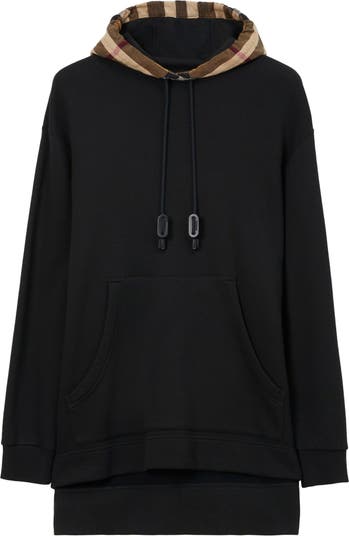 Burberry T Fit Check Cotton Hoodie Nordstrom