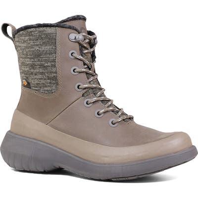 Bogs Freedom Waterproof Lace-Up Boot, Grey
