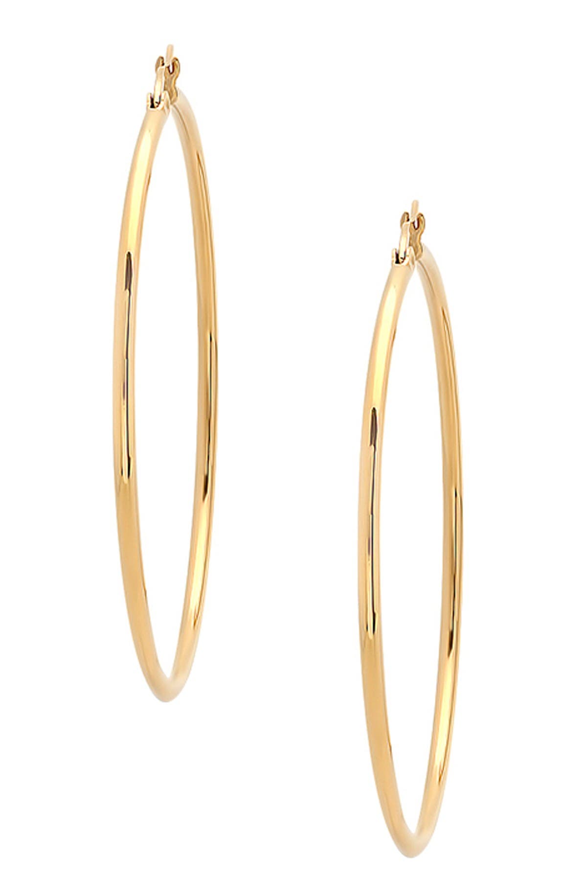 Hmy Jewelry Polished Hoop Earrings In Yellow