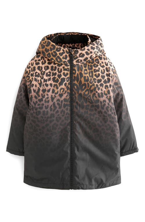 Shop Allsaints Sm By  Kids' Leopard Mac Hooded Coat In Black