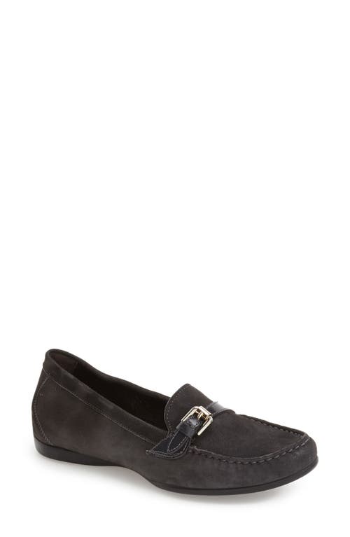 AGL Buckle Flat in Coal Suede 