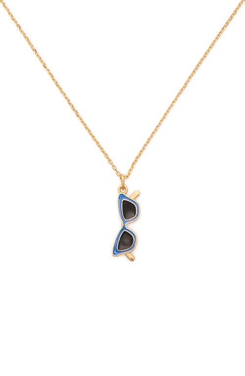 Kate Spade New York mini pendant necklace in Blue Gold at Nordstrom