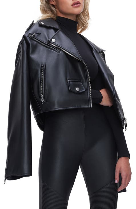Faux Leather Crop Moto Jacket