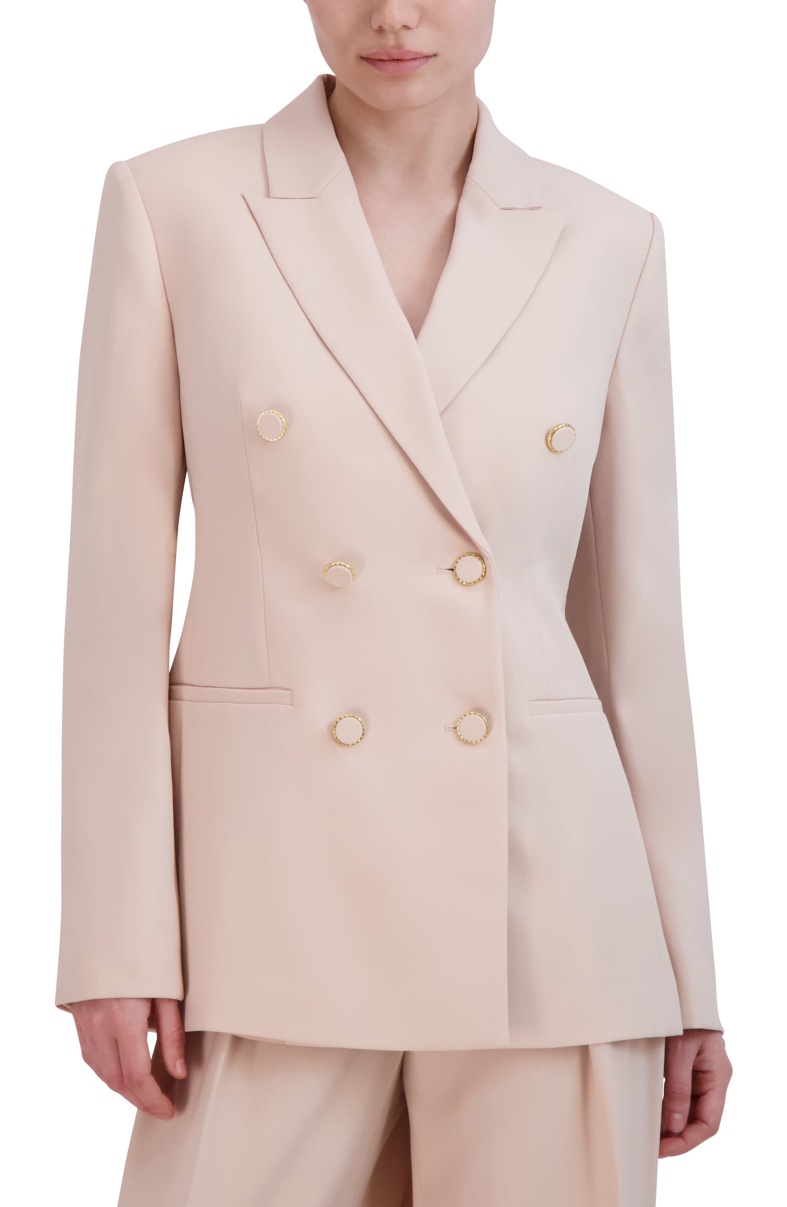 Blazer Donna BCBGMAXAZRIA - Giacca Aderente Con Scollo A V, Revers A Tacca E Chiusura Frontale Con Bottoni - 2